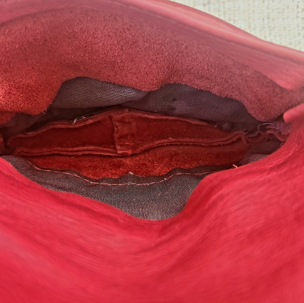 SOLD Red Leather Mini Small Crossbody Bag - Picture 7 of 16